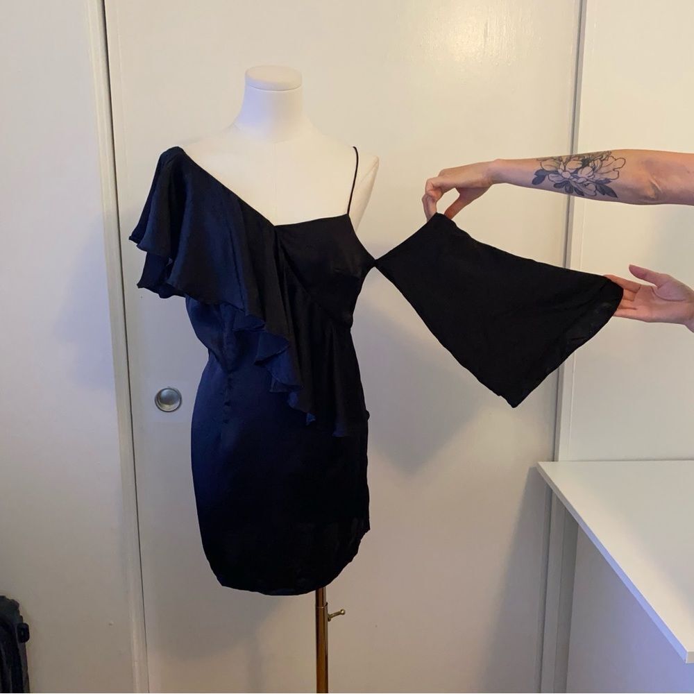 Revolve MLM Label Black Clyde Mini Dress Size Medium - Picture 2 of 14